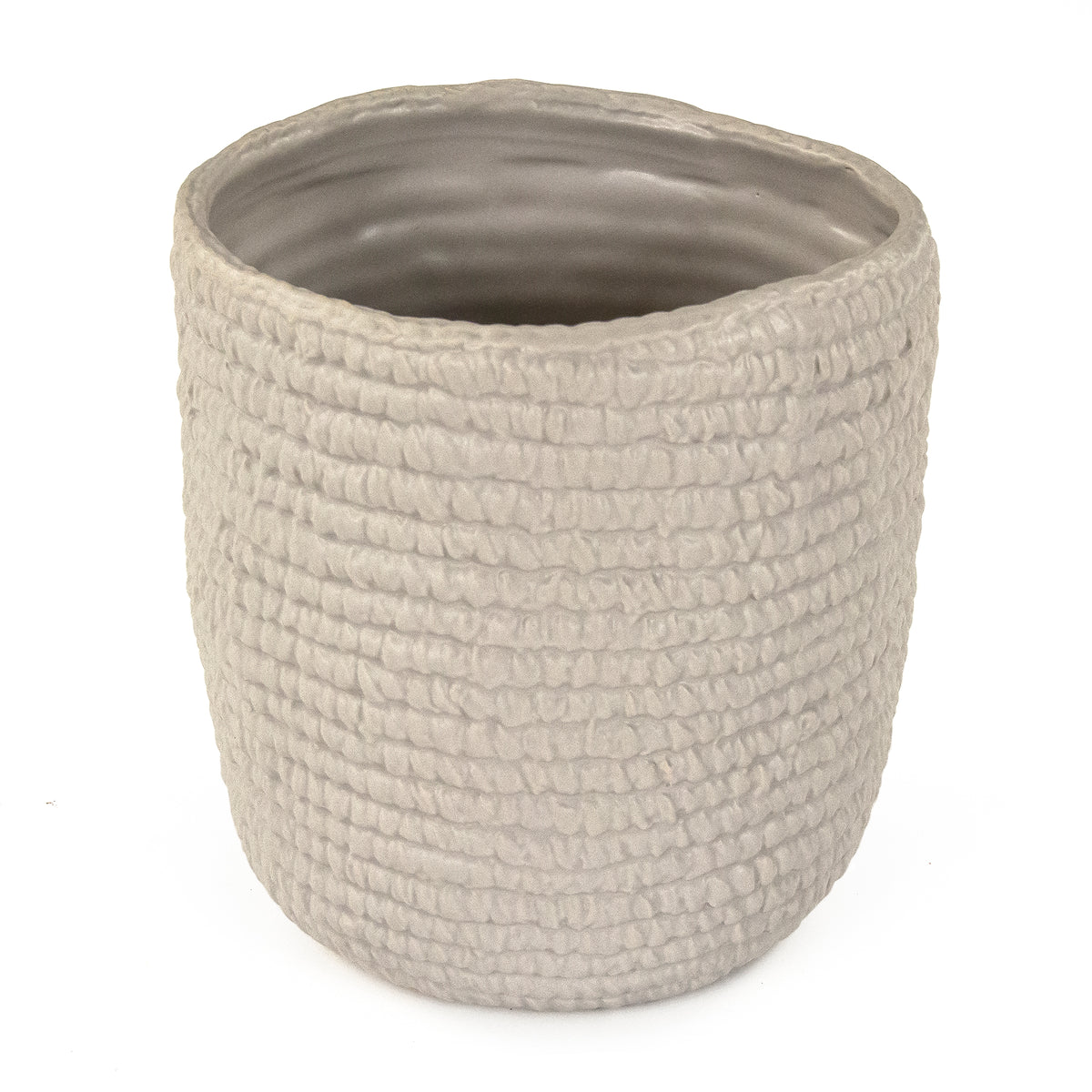 Grey Cross Weave Vase Small by Zentique