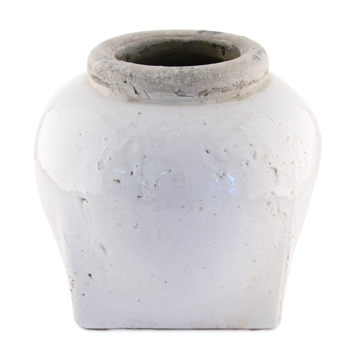 Partially Glazed Off-White Jar (4982S A25A) by Zentique