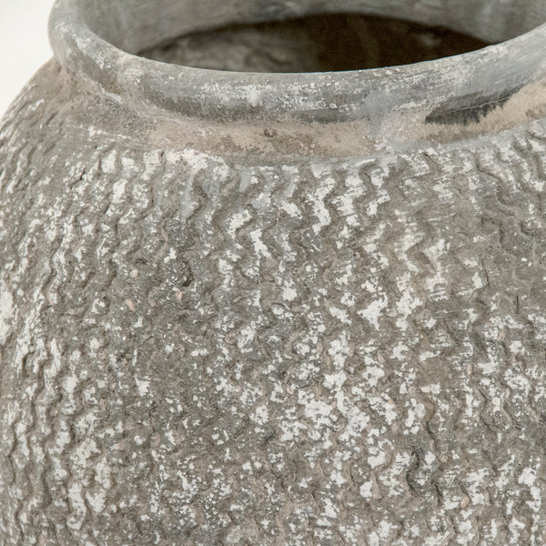 Distressed Grey Wash Vase (9918S A866) by Zentique