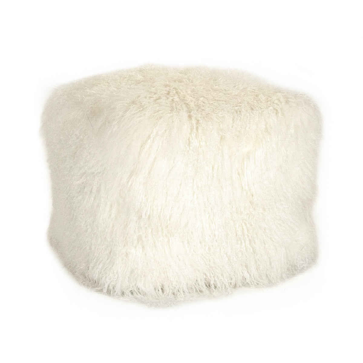 Tibetan White Lamb Fur Pillow by Zentique