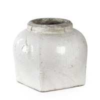 Partially Glazed Off-White Jar (4982M A25A) by Zentique