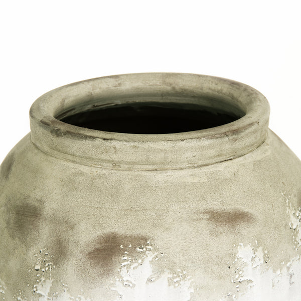 Distressed Off-White Large Vase (14A108) by Zentique