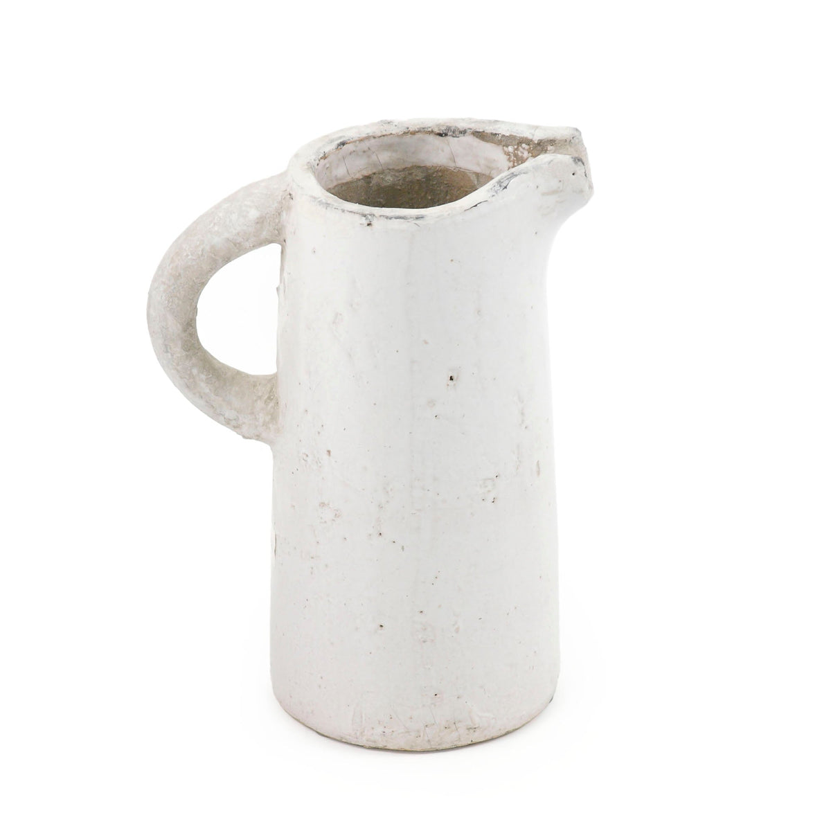 Distressed White Ceramic Pitcher (5311S) by Zentique