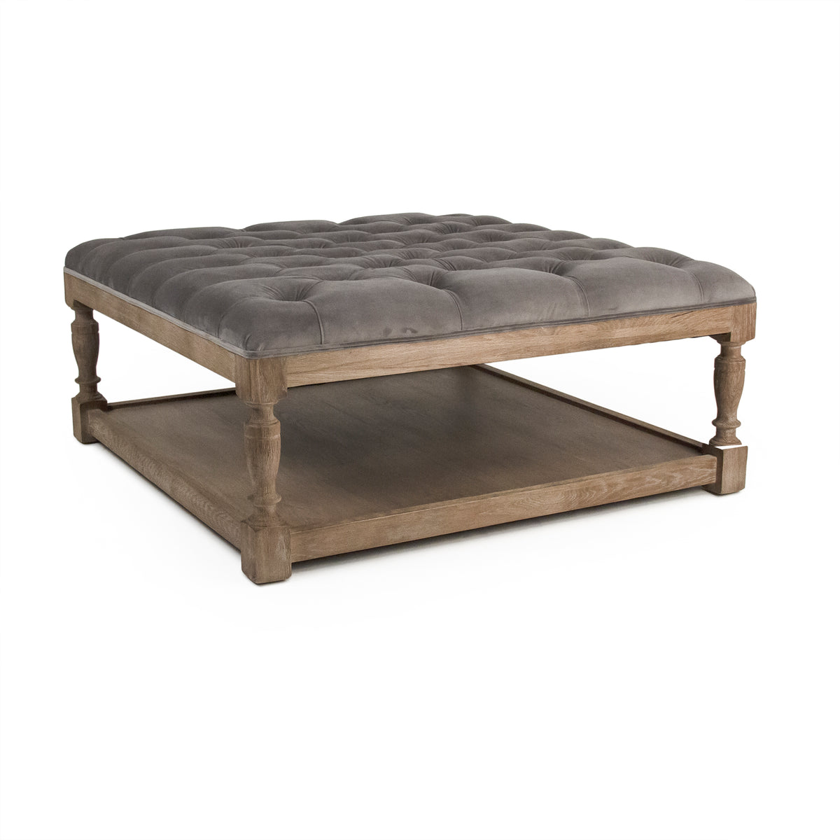 Square Tufted Ottoman by Zentique