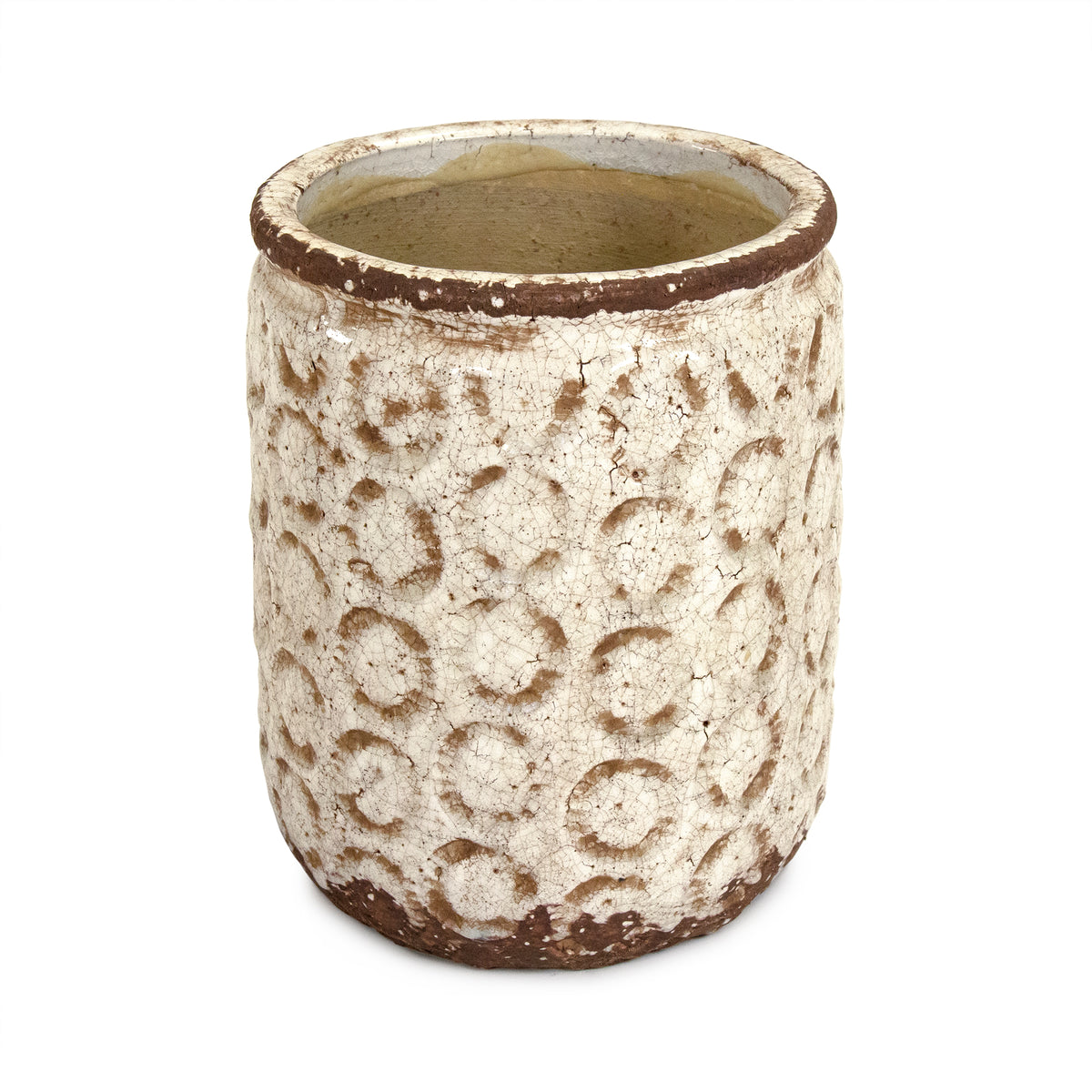 Distressed Off-White Vase Small by Zentique