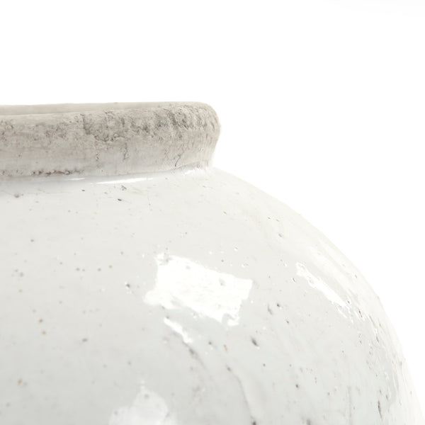 Partially Glazed Off-White Jar (4869L A25A) by Zentique