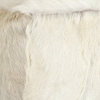 Tibetan White Goat Fur Pouf by Zentique