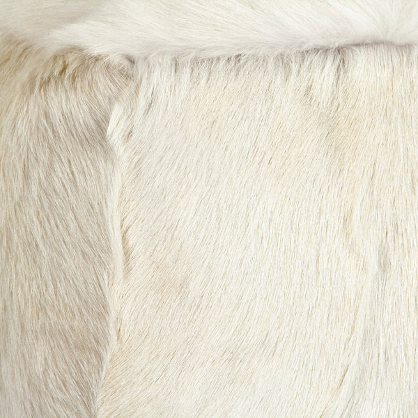 Tibetan White Goat Fur Pouf by Zentique