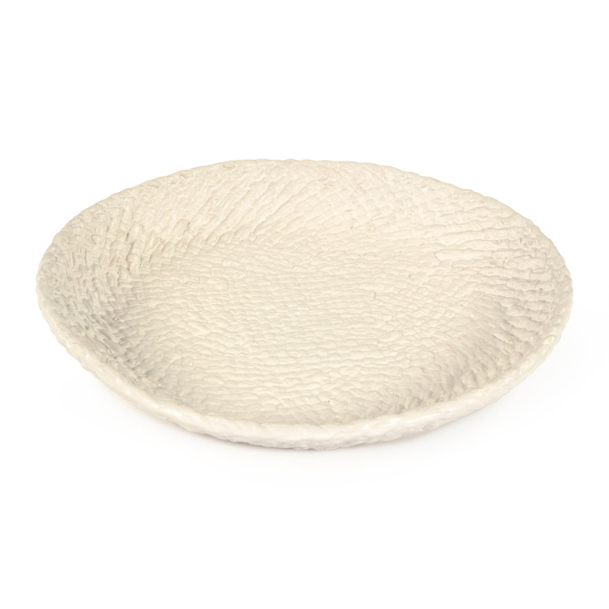 White Cross Weave Platter Small by Zentique