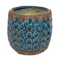 Distressed Blue Dotted Vase Large by Zentique
