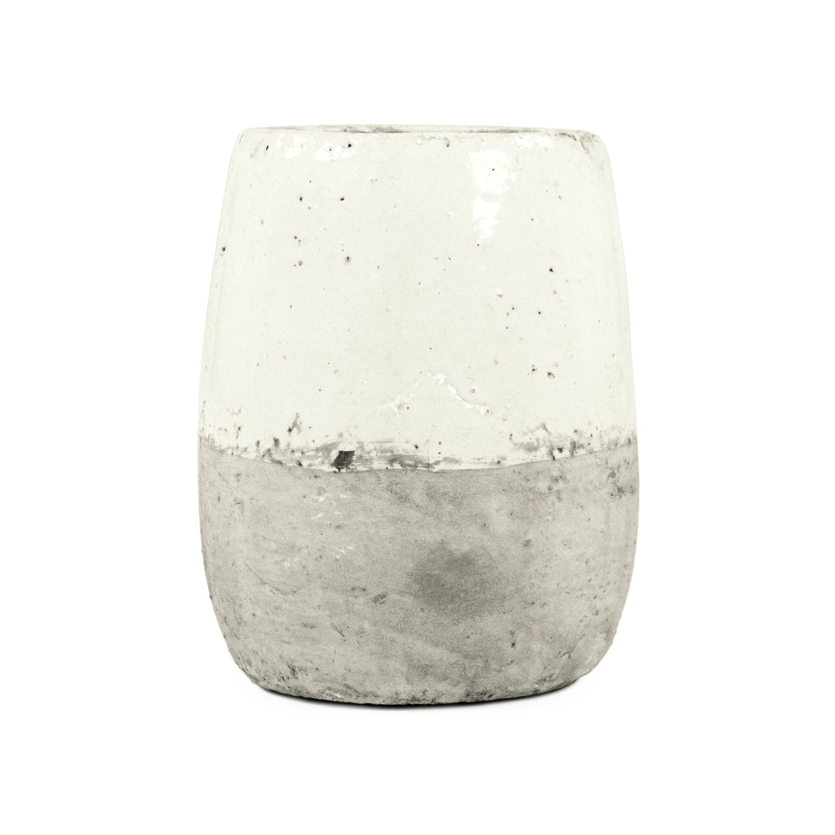 Distressed White Vase (9344L A25A) by Zentique