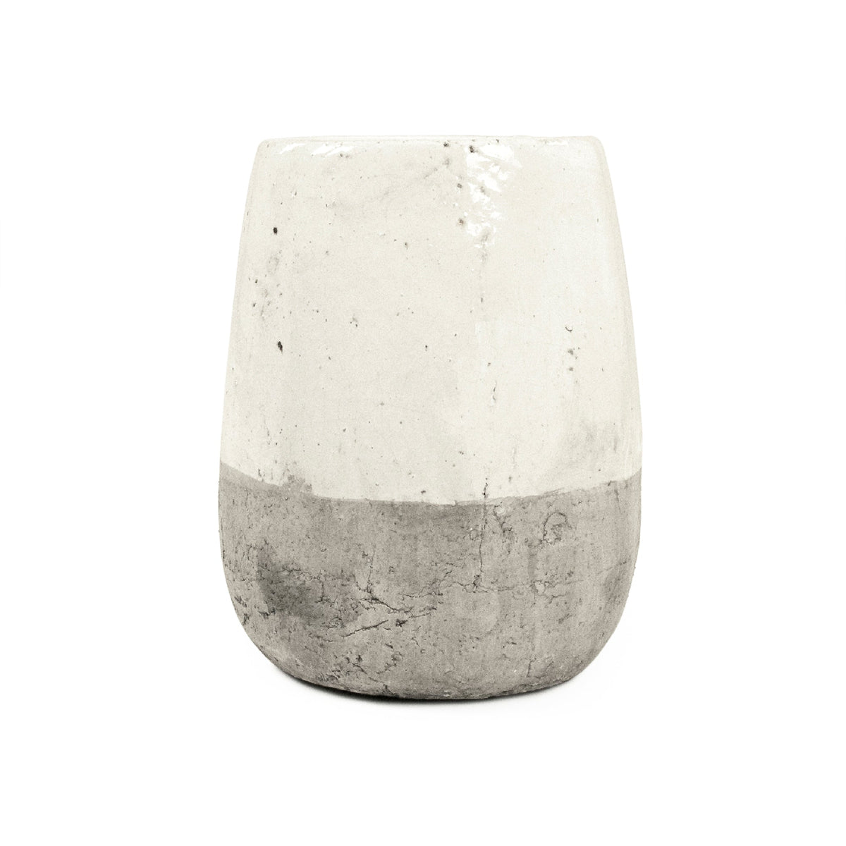 Distressed White Vase (9344S A25A) by Zentique