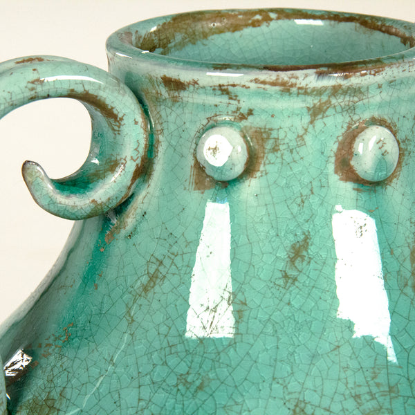 Distressed Turquoise Vase Large by Zentique