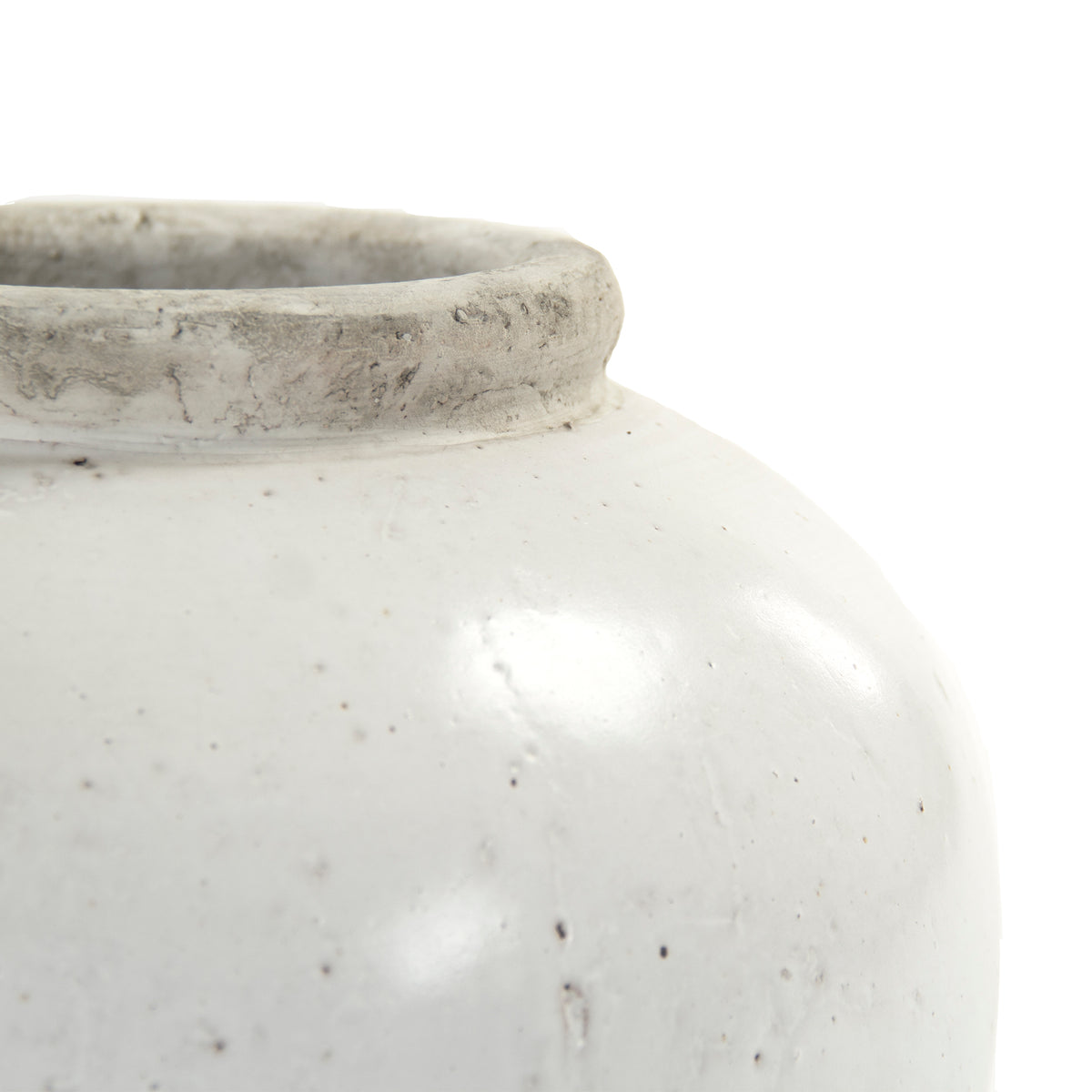 Partially Glazed Off-White Jar (4869S A25A) by Zentique
