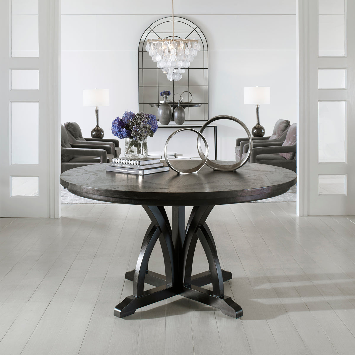 Uttermost Maiva Round Black Dining Table