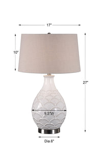 Uttermost Camellia Glossed White Table Lamp