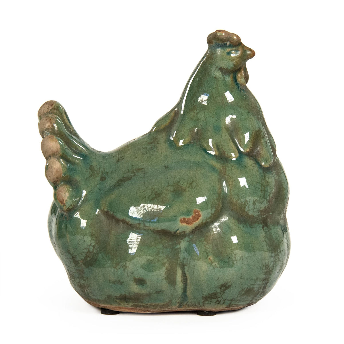 Distressed Green Chicken Small by Zentique
