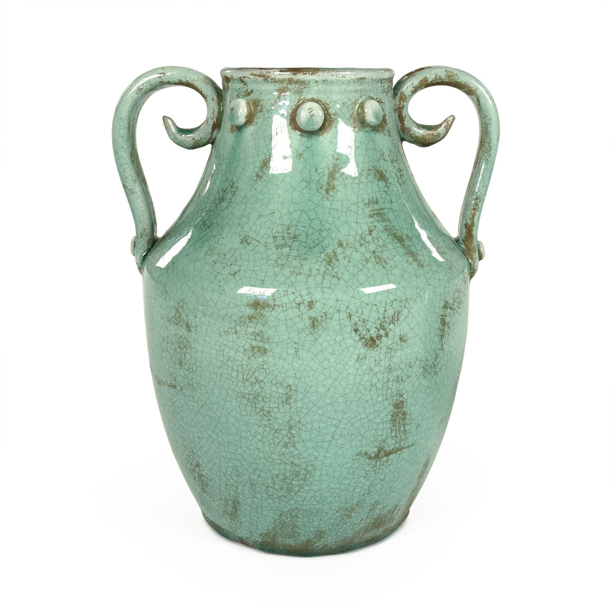 Distressed Turquoise Vase Large by Zentique
