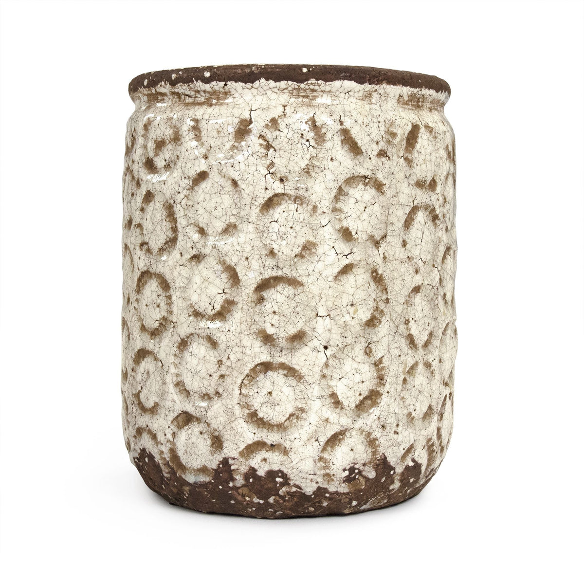 Distressed Off-White Vase Small by Zentique