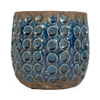 Distressed Blue Dotted Vase Large by Zentique