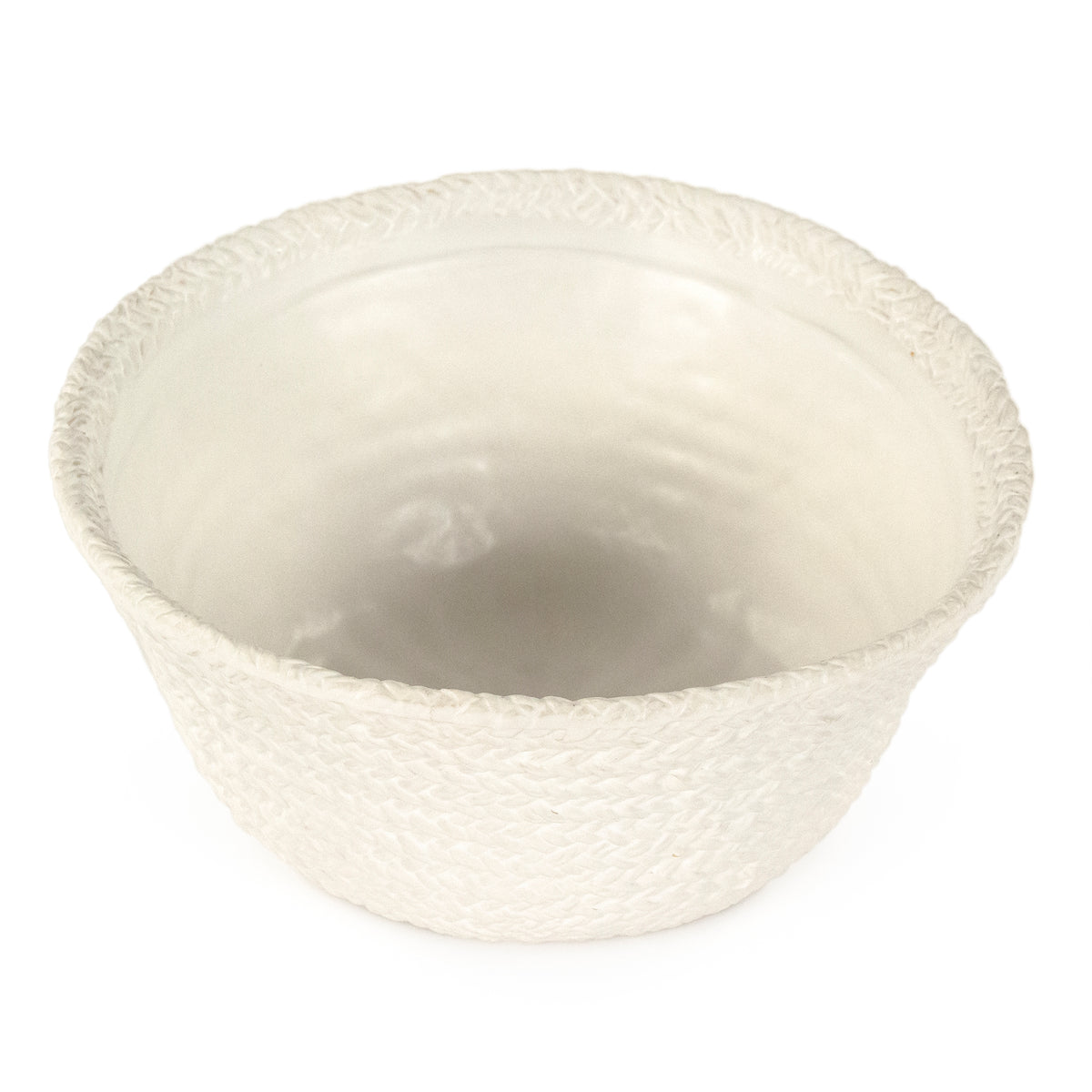 White Cross Weave Bowl Small by Zentique