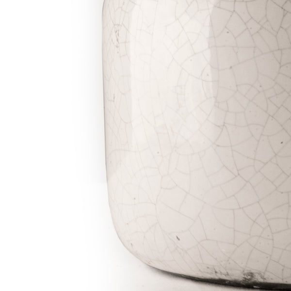 Distressed Crackle White Vase (5914L) by Zentique