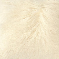 Tibetan Ivory Lamb Fur Pouf by Zentique