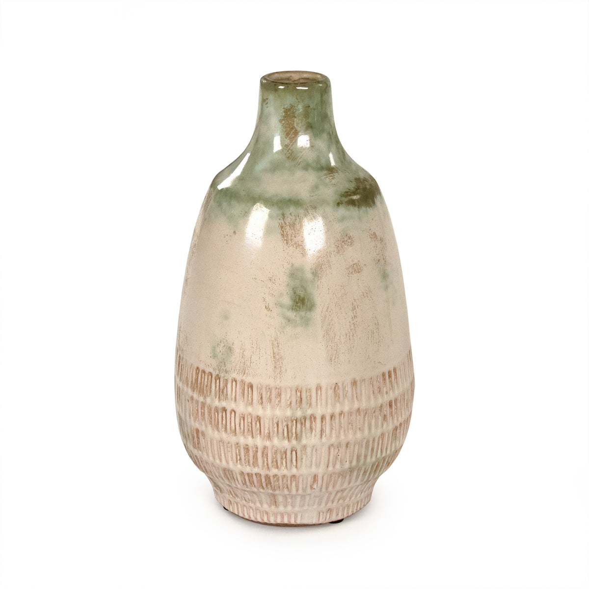 Ivory and Jade Vase Small by Zentique
