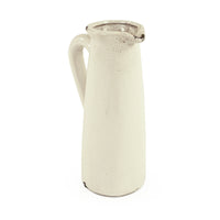 Distressed Crackle White Pitcher (015658 A369) by Zentique