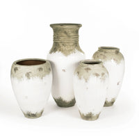 Distressed Off-White Large Vase (14A109) by Zentique