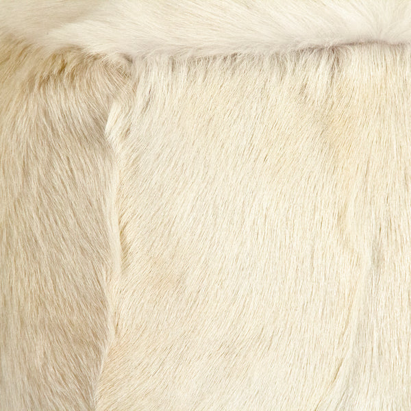 Tibetan Ivory Goat Fur Pouf by Zentique