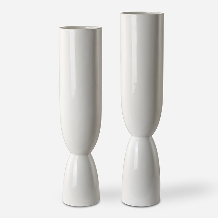 Uttermost Kimist White Vases, S/2