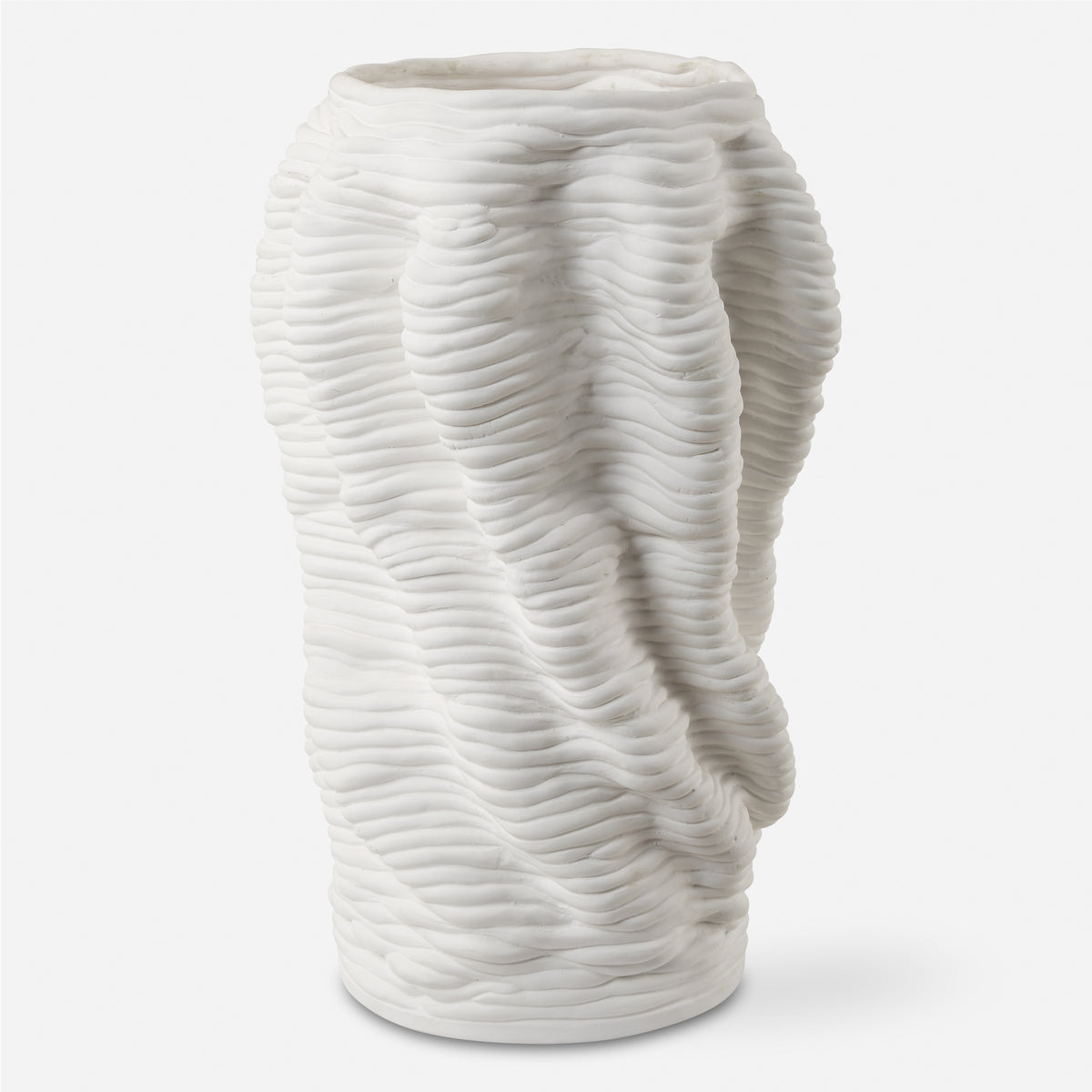 Uttermost Stratified Matte White Vase