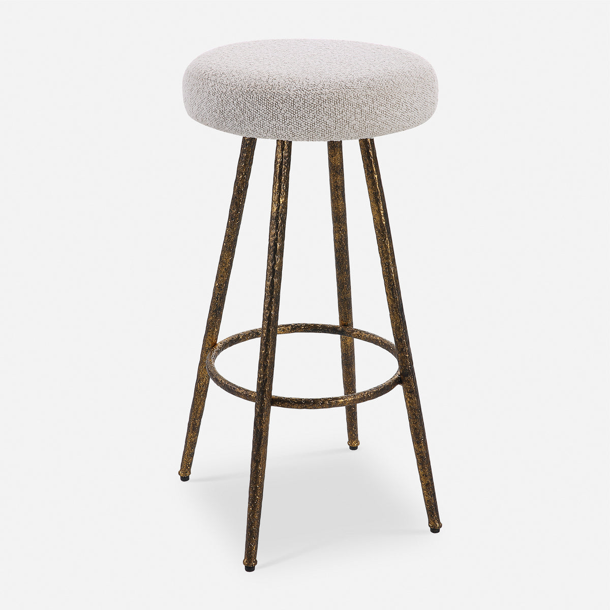 Uttermost Braven White Fabric Counter Stool