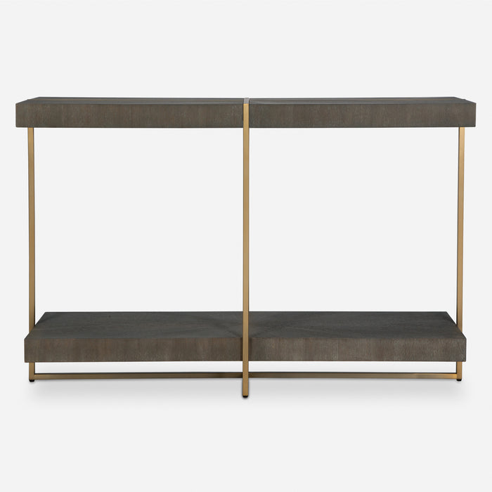 Uttermost Taja Modern Brass / Wood Console Table