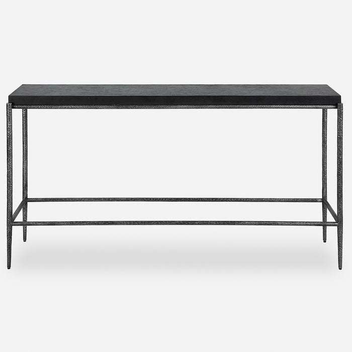 Uttermost Crescendo Black Concrete Console Table