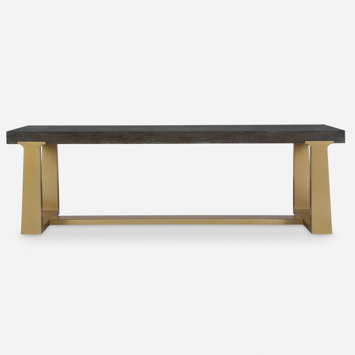 Uttermost Voyage Brass And Wood Bench