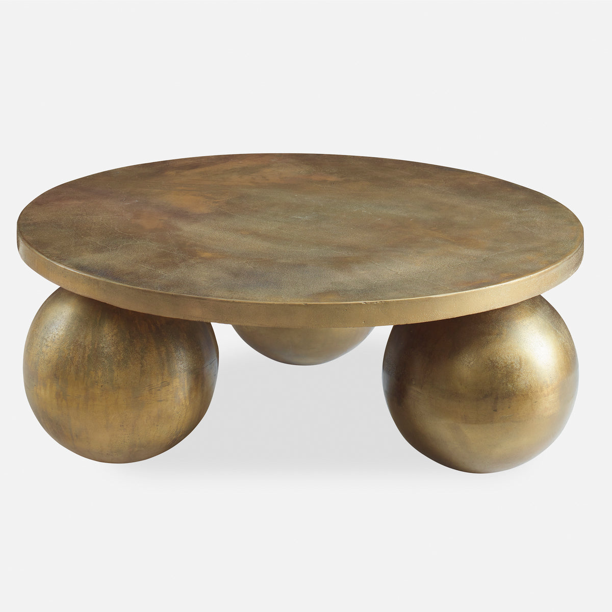 Uttermost Triplet Antique Brass Coffee Table