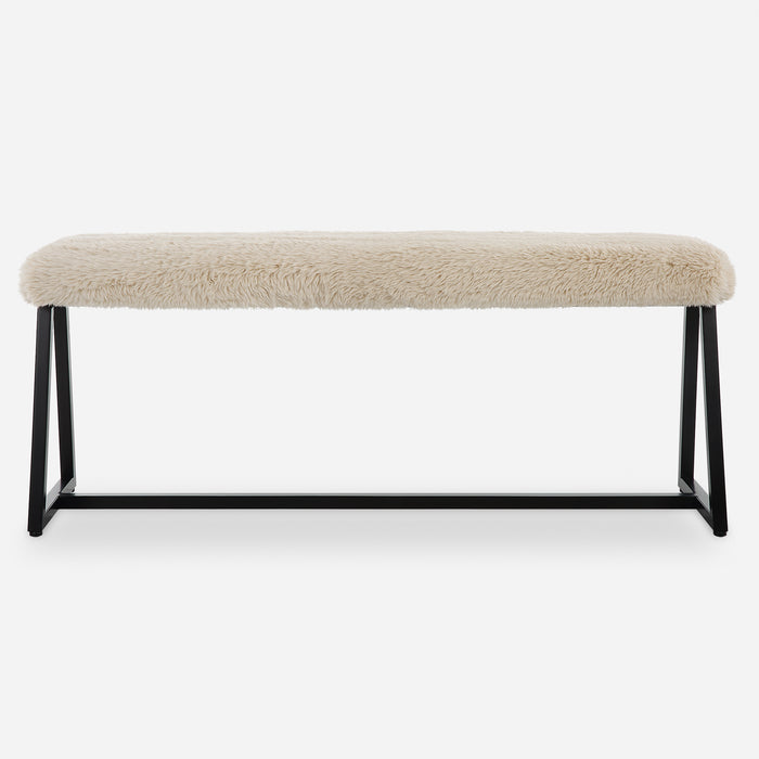 Uttermost Taupo Sheepskin Bench