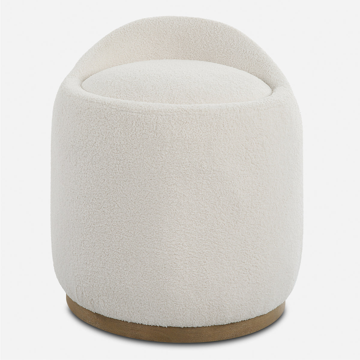 Uttermost Swirl Swivel Sheepskin Ottoman