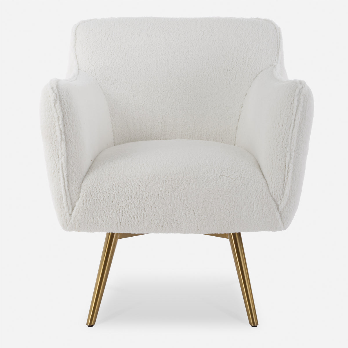 Uttermost Oasis White Swivel Chair