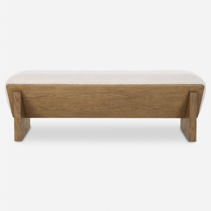 Uttermost Wedged Ivory Fabric Bench