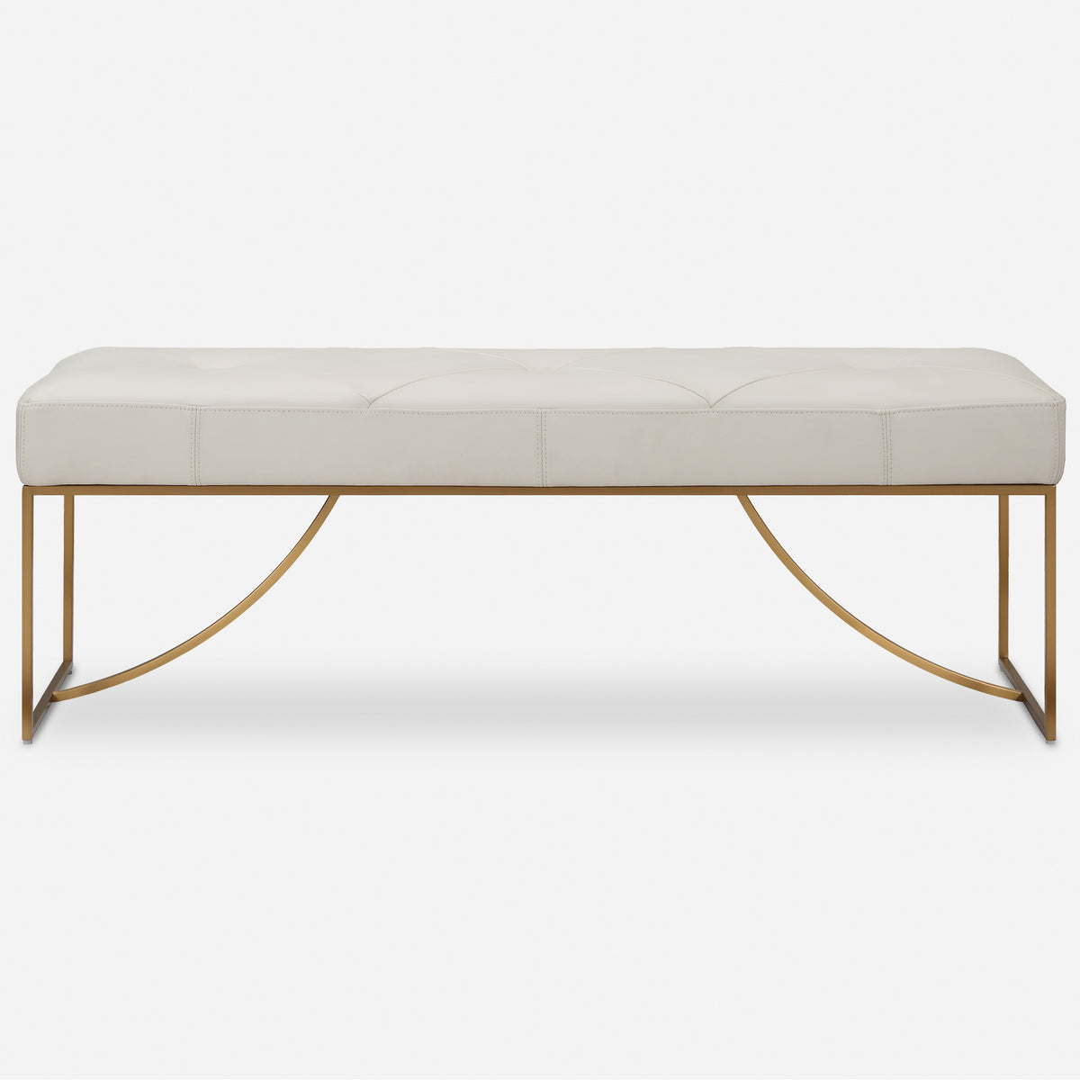 Uttermost Swale Ivory Leather Bench