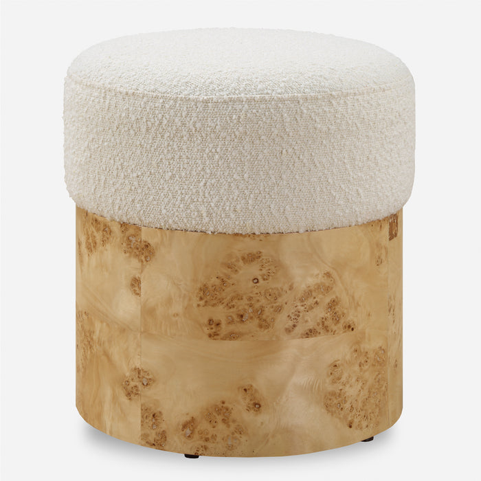 Uttermost Swirls Poplar Ivory Ottoman