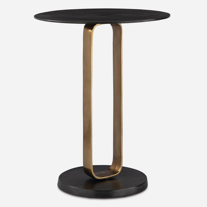 Uttermost Aperture Brass Accent Table