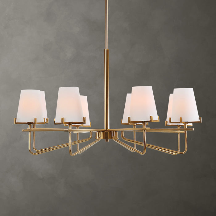 Uttermost Lassen 8 Light Brass Chandelier