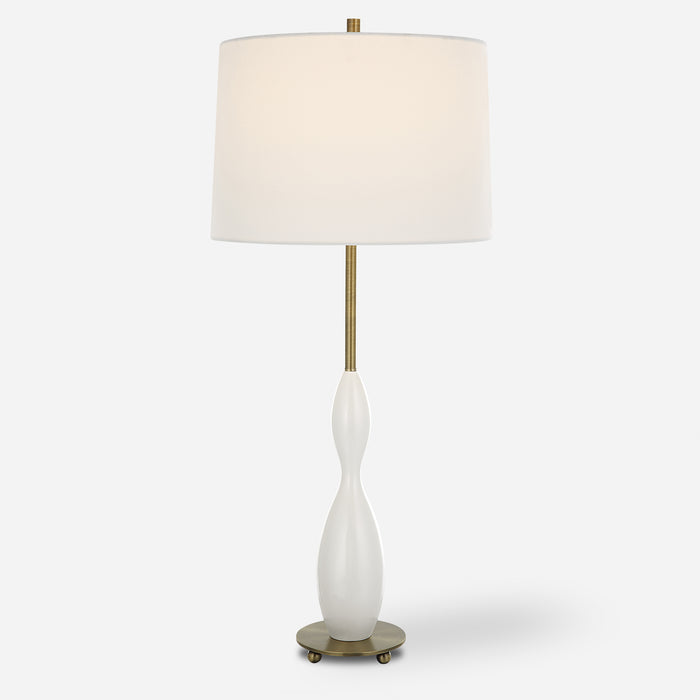 Uttermost Annora Glossy White Table Lamp