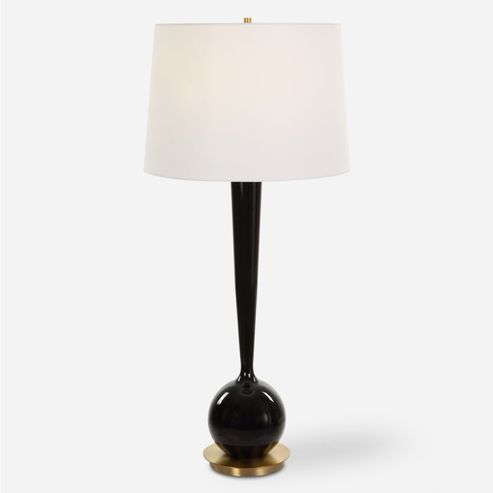 Uttermost Brielle Polished Black Table Lamp