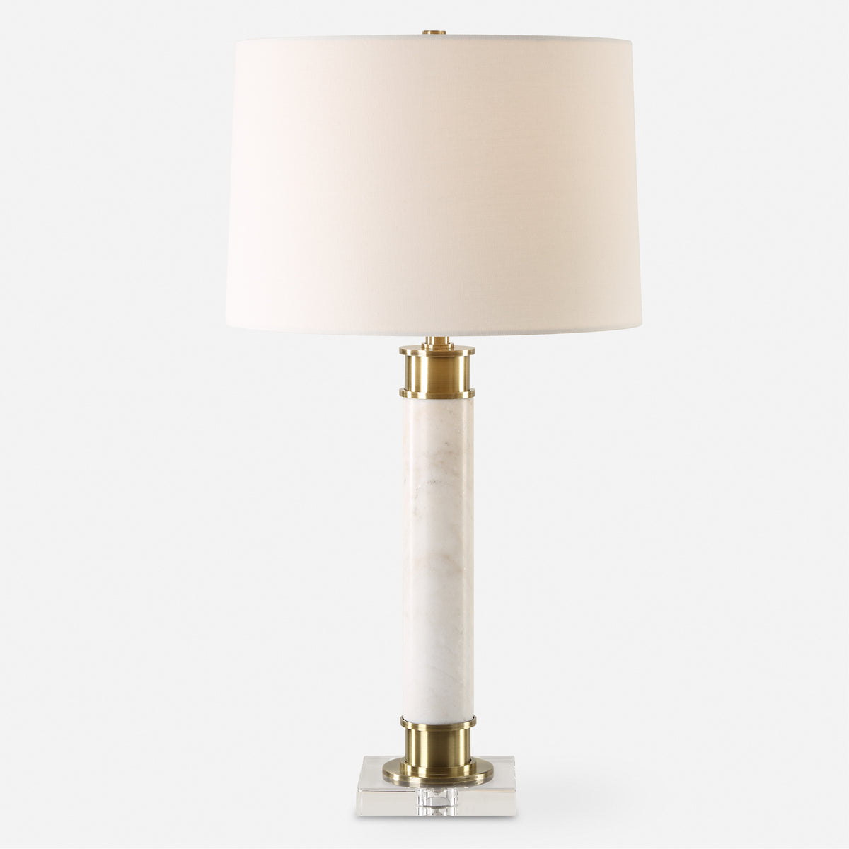 Uttermost Plinth White Marble Table Lamp