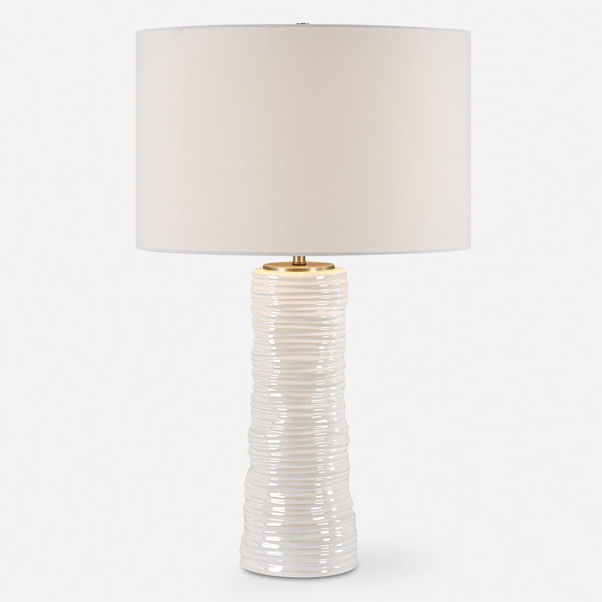 Uttermost Pavlova Glossy White Table Lamp